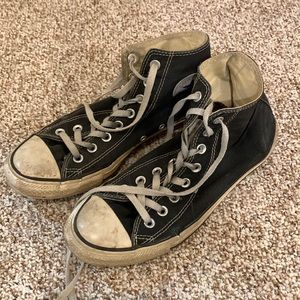 Very Worn Black Converse All Stars